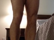 Muscle bear flexing full body in black boxer briefs and socks!