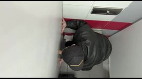 Scally Chav Boy in Leather Jacket Try Glory Hole in the First Time