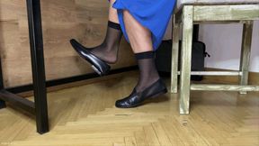 MRS MAGGIE OFFICE SHOEPLAY IN LOAFERS SEXY MATURE FEET - MOV Mobile Version