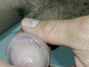 urinating hard in the public bathroom