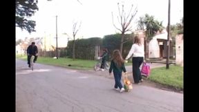 Hot gay threesome in van