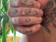 Work & Jerk From Home - Quick Solo Wank & Big Cum 4 Inked Beefcake