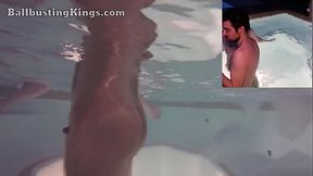 Hot Tub Ballbusting Underwater Edit