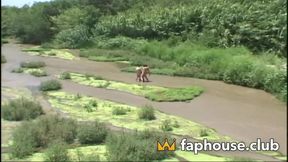 Ginger MILF Audrey Hollander enjoys a sultry outdoor MMF threesome, where