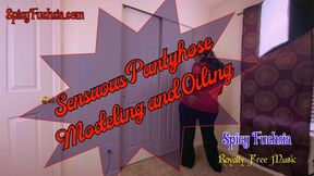 Sensuous Pantyhose Modeling and Oiling, mov