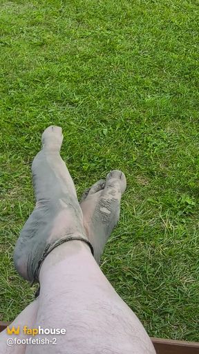 Barefoot Waiting for the Tide on the Beach
