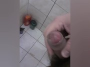 Solo male masturbation in shower