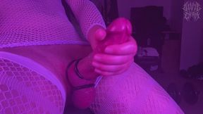 Trans Girl Edges Her Fat Cock & Ruins Orgasm