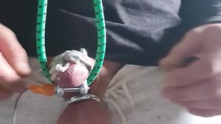 Electro-Played Slave: CBT, Wax, Rings, & Cumming!
