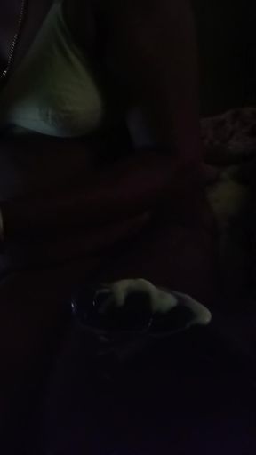 Aunty eating my kunna with her favourite ice cream