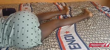 A young African woman skips to visit her boyfriend.