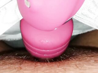 Virgin cunt sluggishly squirting with orgasms during the time that vibrating soaked snatch and love button!