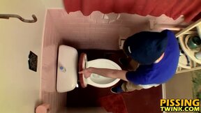 Devin Reynolds grabs his shaft & unloads in the toilet