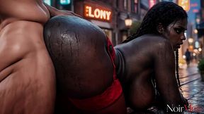 black babe with big tits deepthroats the cock to the balls [ai]
