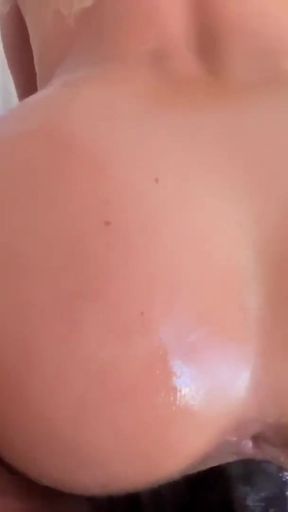 Thrilling moment from &quot;Titty Fucking The Biggest BBC That I Ever Met! Then He Fucked Me And Covered Me In Oil (And Cum)&quot;