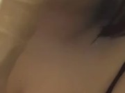 Tattooed girl sucks on huge toy