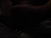 Big dick come on grey sweatpants