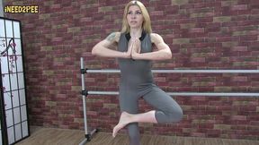 yoga instructor wets her leotards spandex
