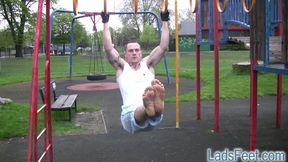 Nick Cheney Barefoot Workout In The Park HD