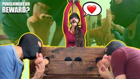 Cynthia tied up in the Stock and alone with 2 Ticklers MP4