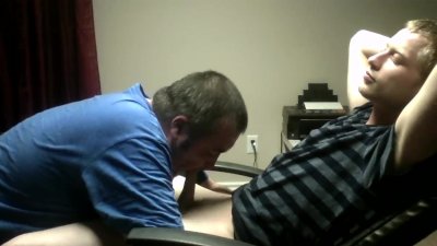 Horny chap gets his prick sucked by his next door neighbor