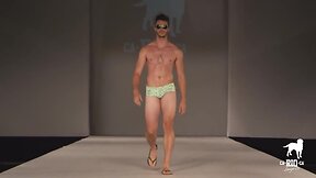 Hot male models walk in underclothes