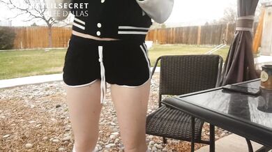 POV cute girl gets cum drenched outside for her secret