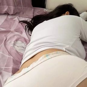 My stepbrother sees me resting and starts touching my ass, my tits and then he fucks me