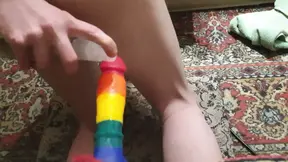 Cd anal solo riding dildo