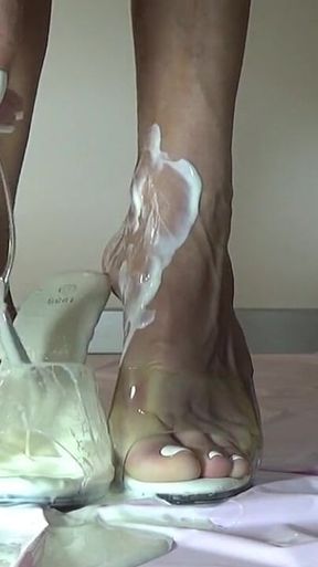 Shoes with My Beautiful Legs All in Yogurt