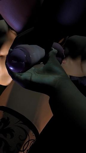 Futa Ladyboy Gets a Rim Job From a Big Black Woman