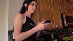 British teen Rosalyn Sphinx dominated by big cock