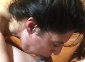 POV Deepthroat Sloppy Blowjob Throatpie