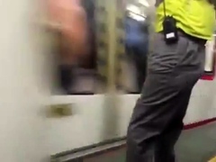 Str8 security guy bulge in metro