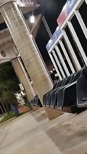 Excited While Waiting for Bus