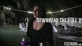 Mature busty MILF bride shares big cock with petite evil stepsis