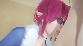 Yaoi Femboy - Rosa Elf Femboy suck Cat boy'_s dick - Sissy crossdress Japanese Asian Manga Anime Game Porn Gay