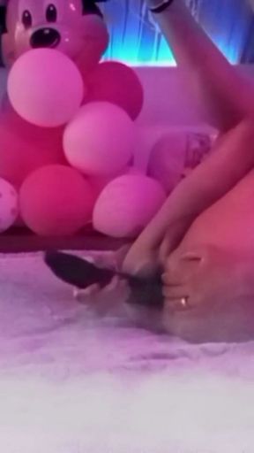 Greek crossdresser with big ass plays with her dildo   Clip 3