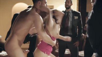 PURE TABOO Escort Humiliated by Businessmen during Public Fuck