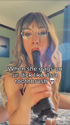 When she gags on ur dick like a toothbrush. Watch the full JOI on Faphouse!