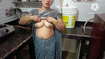 Stepmom Fucking with Her Stepson While Her Mother in Kitchen