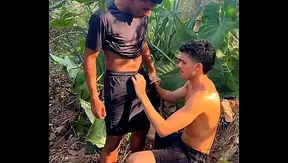 The big dick black guy broke into me in the woods