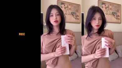 Tattooed korean girl face ruined by hot cum unleashed