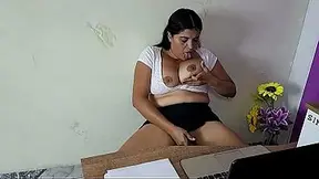 Salma enjoys her stepson's fingers and tongue inside her pussy