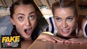 Fake Hostel - Cherry Kiss & Katy Rose get slammed doggy-style under a bed