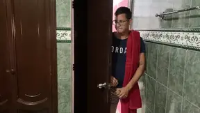 Creampie for cheating wife as stepson watches