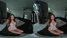 Virtual reality VR ride with Nicole Doshi's enormous melons and hardcore cowgirl POV