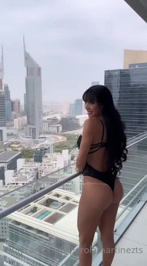 GORGEOUS BALCONY STROKE AND CUM