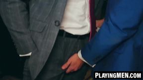 PlayingMen.com - Pol Prince and suited Leo Rosso's ass breeding after dick sucking