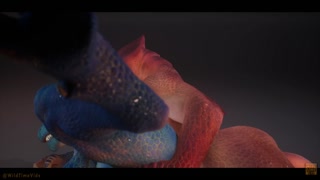 Wild Life Dragon Lesbian Love Red &amp; Blue Scalie